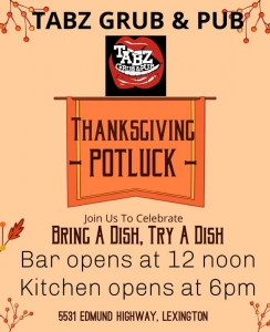 Tabz Thanksgiving Potluck November 24, 2022