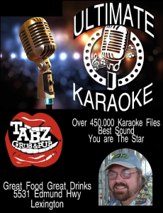 Tabz Grub and Pub - Ultimate Karaoke every Friday night at 8:00pm.